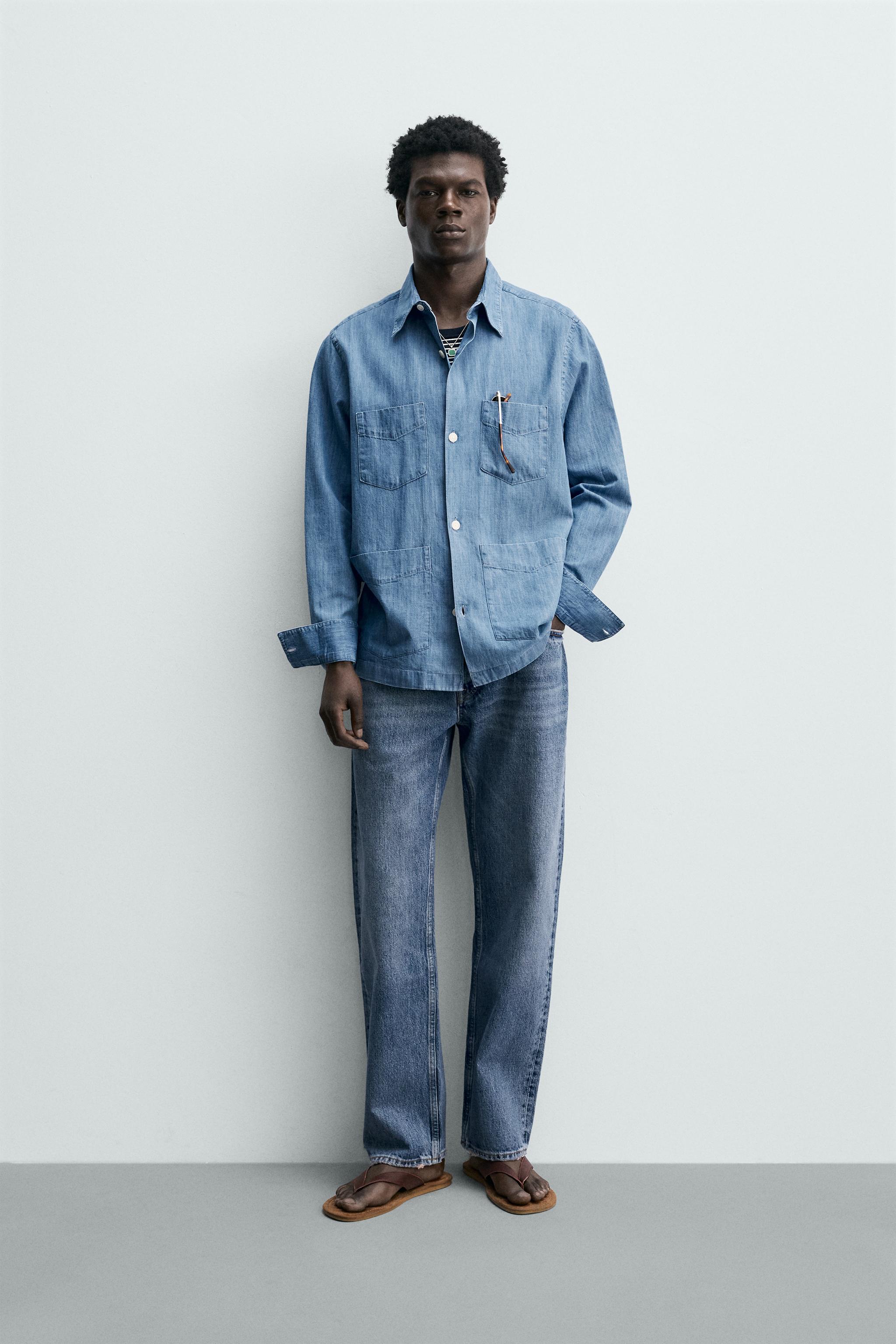 CHEMISE EN DENIM À POCHES